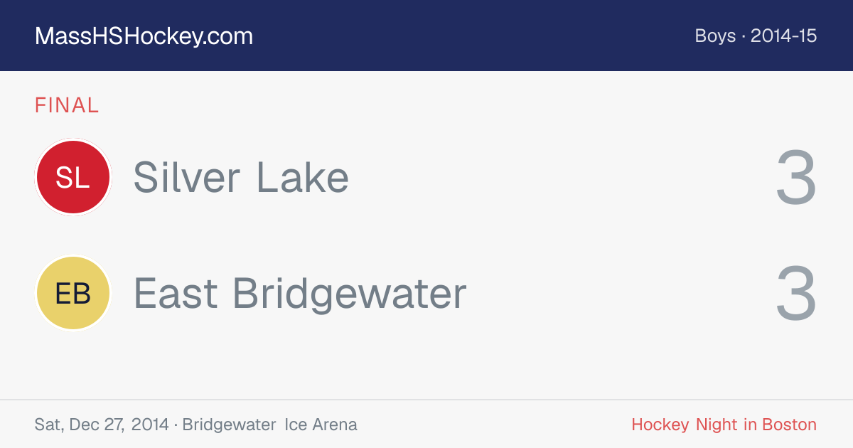 Silver Lake at East Bridgewater score card