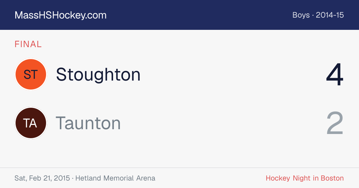 Stoughton at Taunton score card