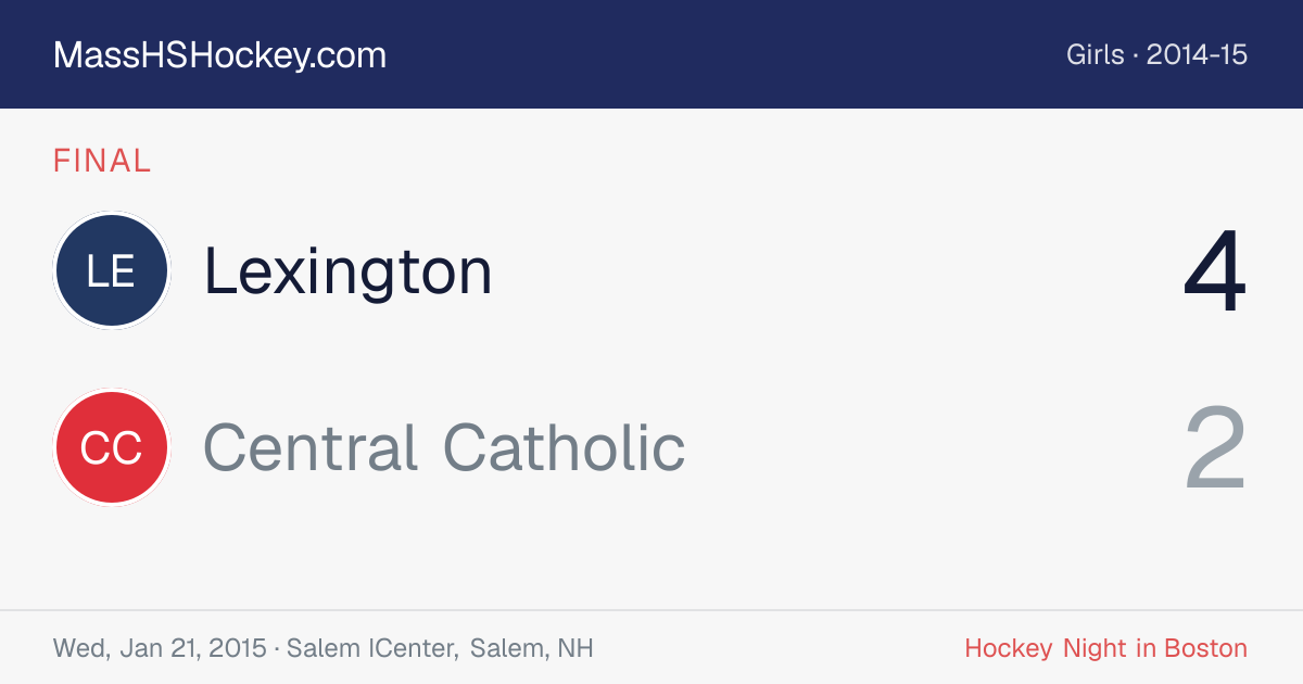 Lexington at Central Catholic score card