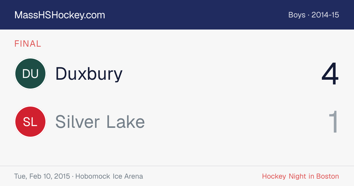 Duxbury at Silver Lake score card