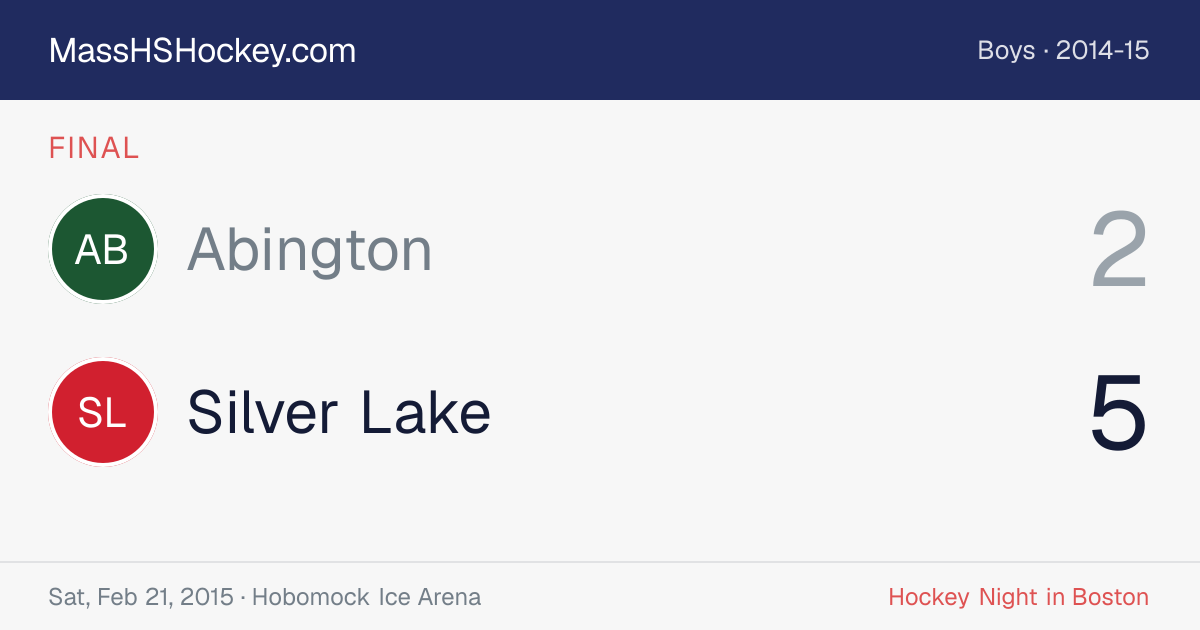 Abington at Silver Lake score card