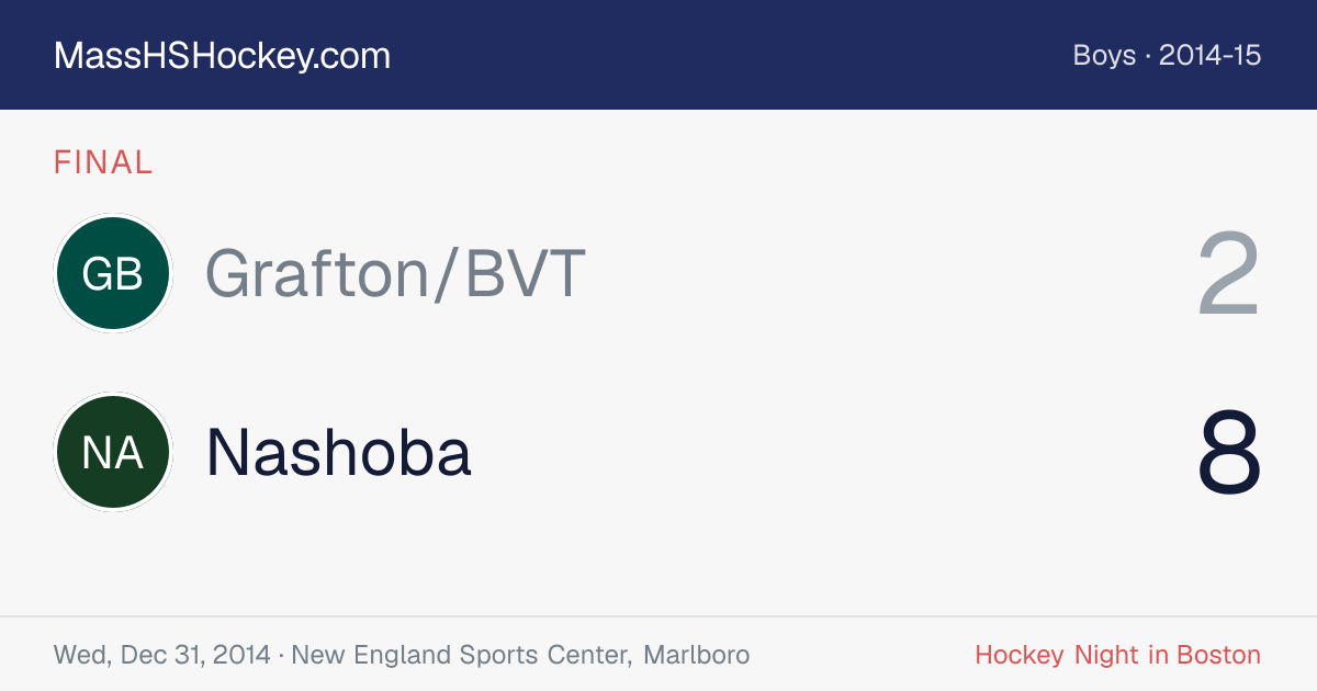 Grafton/BVT at Nashoba score card
