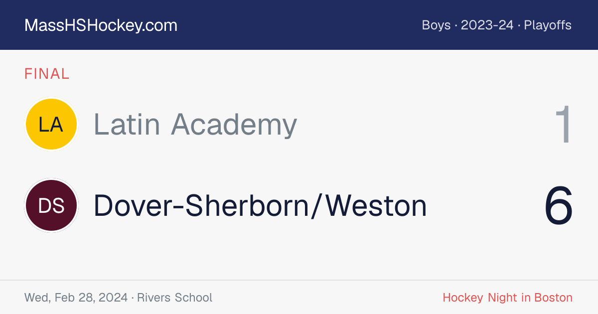 Latin Academy at Dover-Sherborn/Weston score card