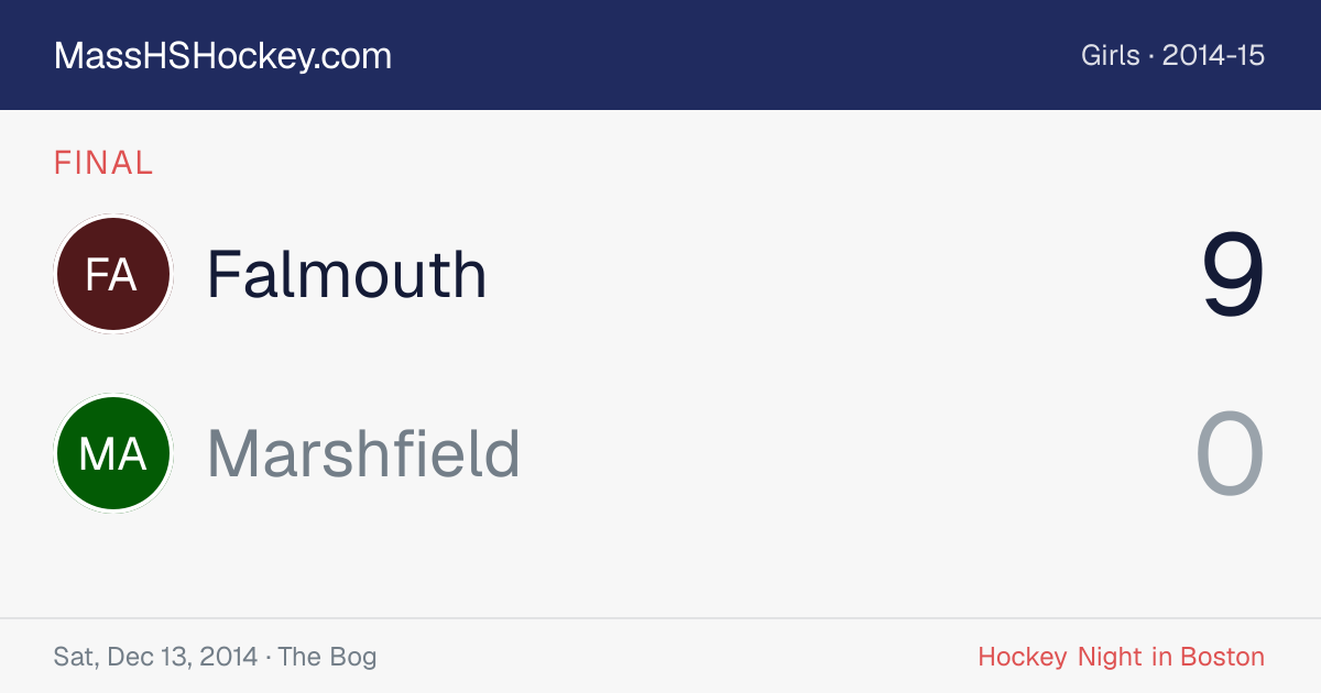 Falmouth at Marshfield score card