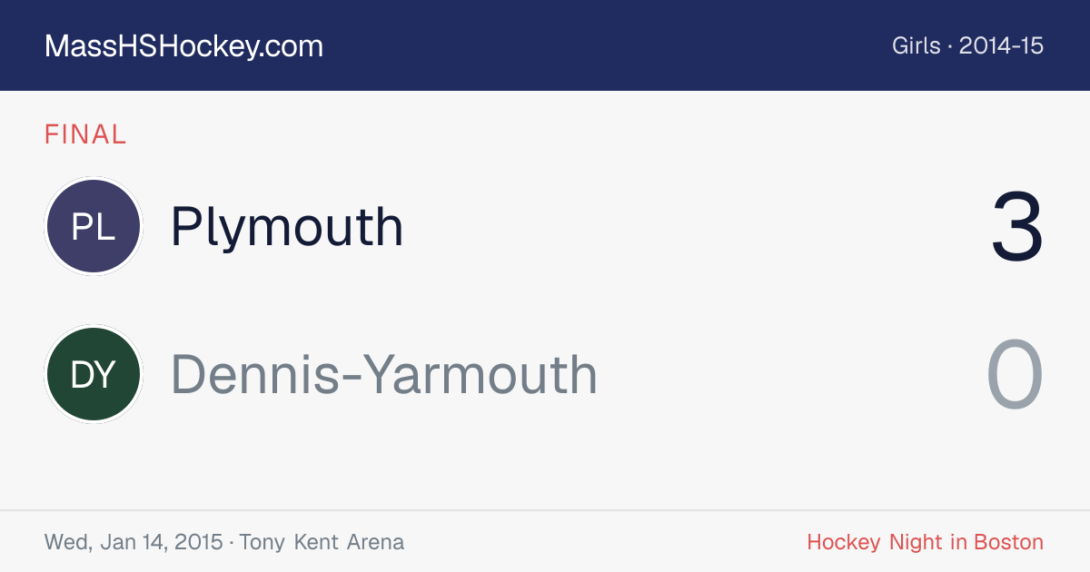 Plymouth at Dennis-Yarmouth score card