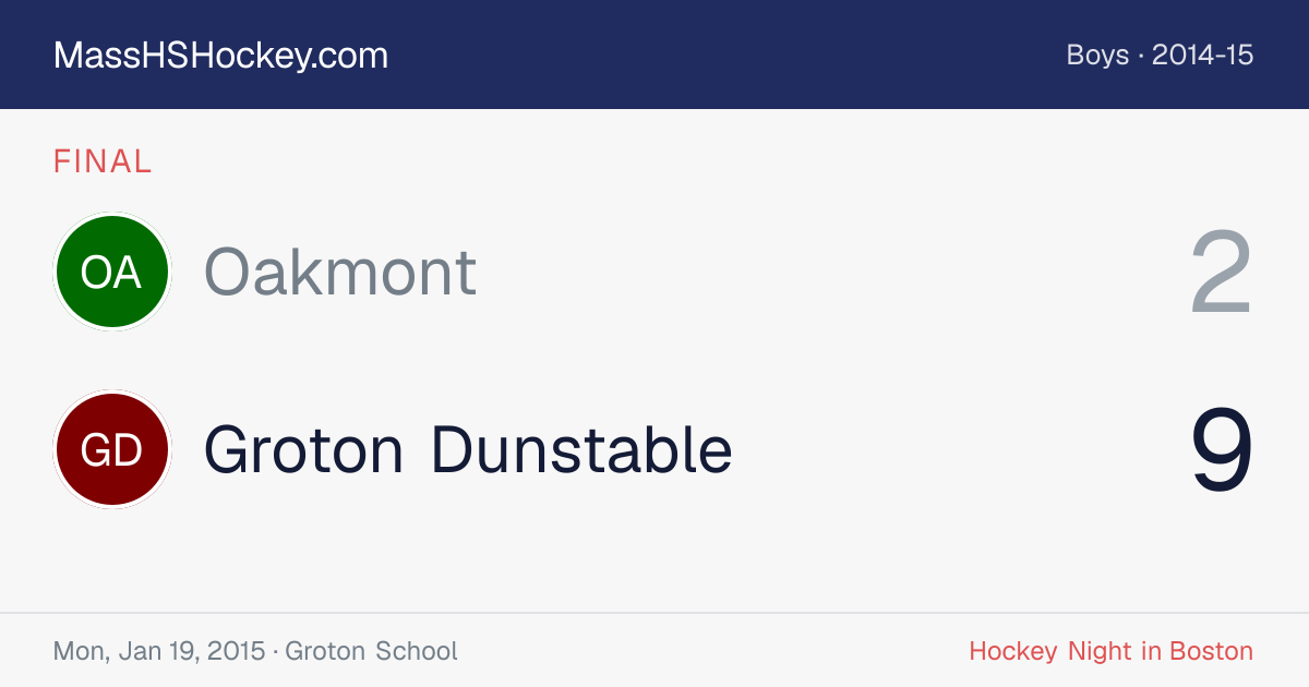 Oakmont at Groton Dunstable score card