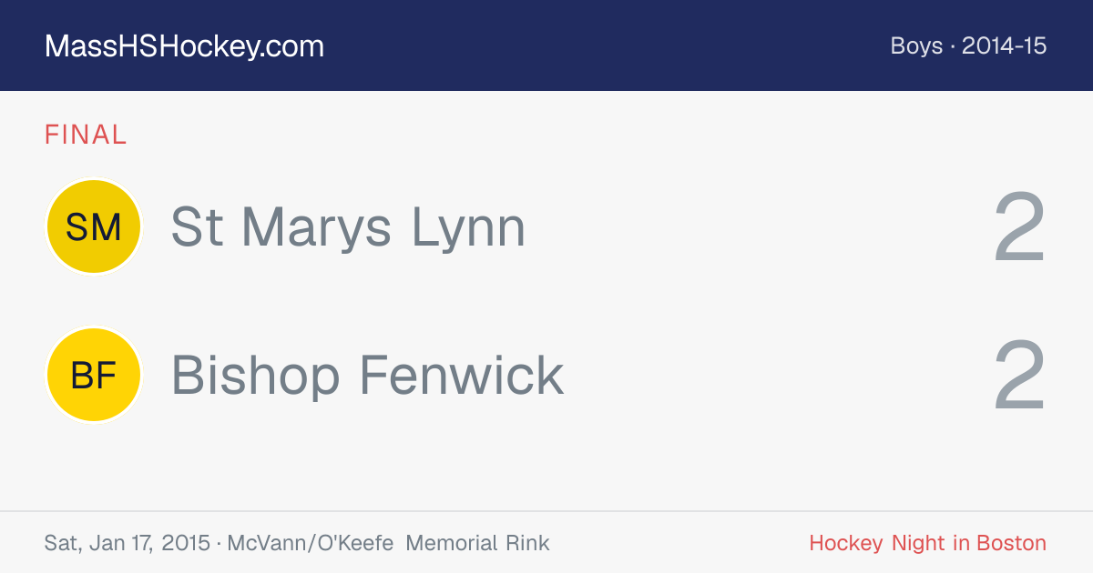 St Marys Lynn at Bishop Fenwick score card