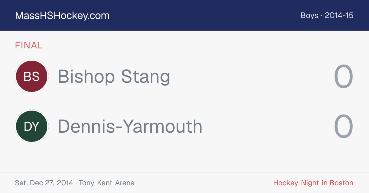 Bishop Stang at Dennis-Yarmouth score card