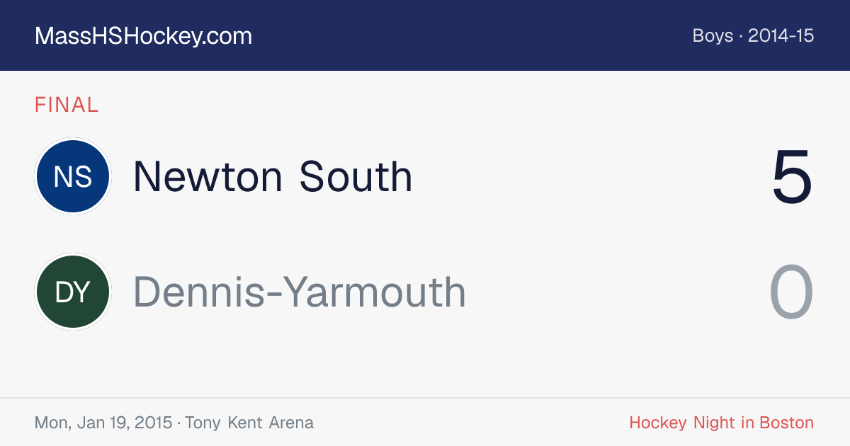 Newton South at Dennis-Yarmouth score card
