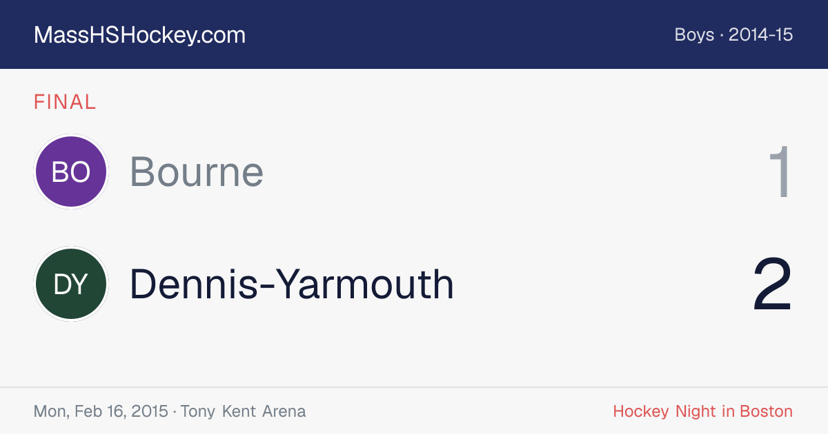 Bourne at Dennis-Yarmouth score card