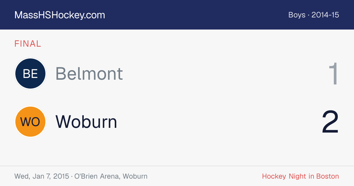Belmont at Woburn score card