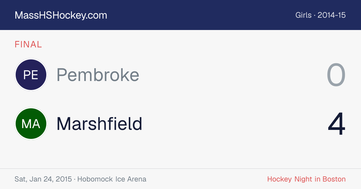 Pembroke at Marshfield score card