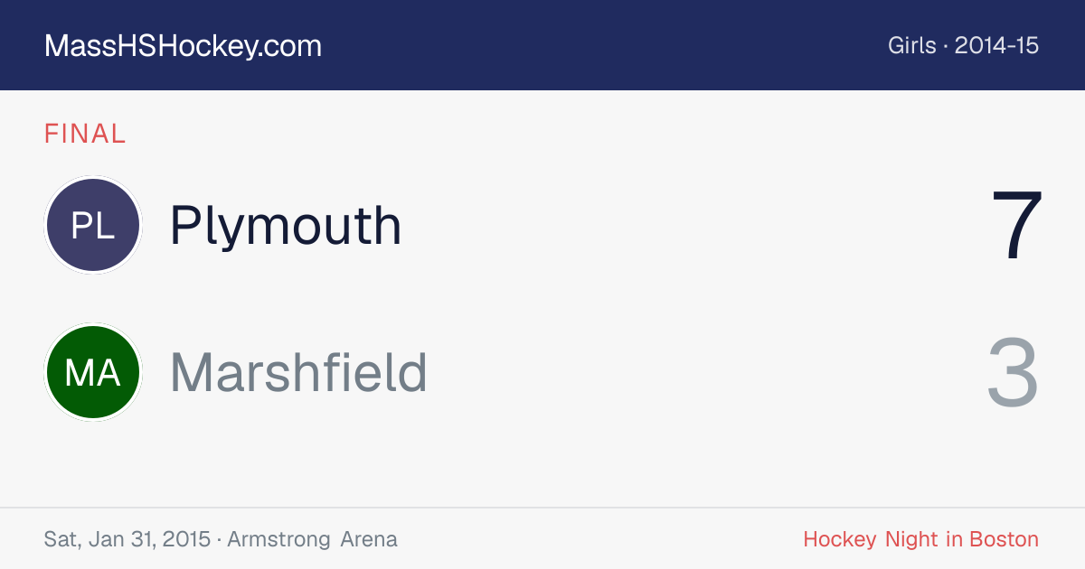 Plymouth at Marshfield score card