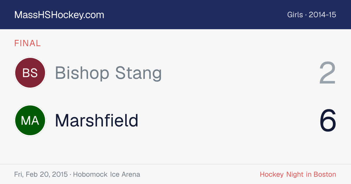 Bishop Stang at Marshfield score card