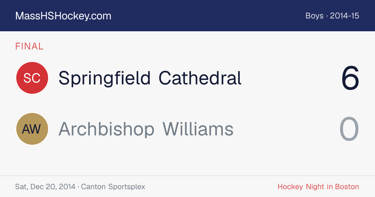 Springfield Cathedral at Archbishop Williams score card