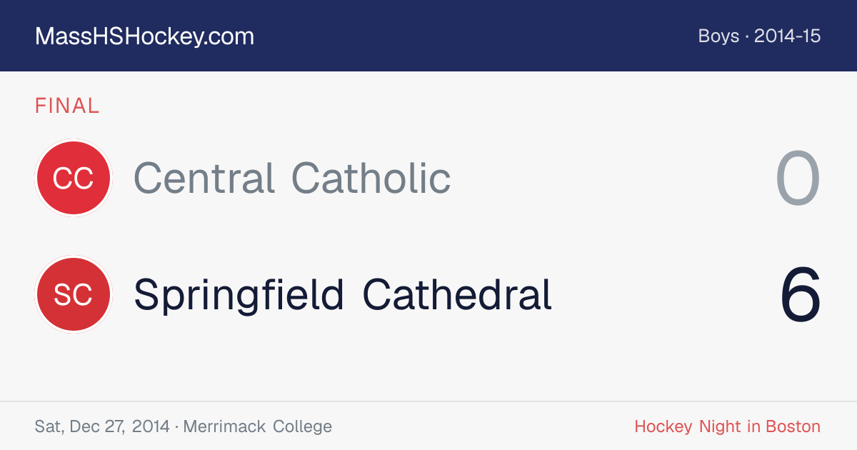 Central Catholic at Springfield Cathedral score card