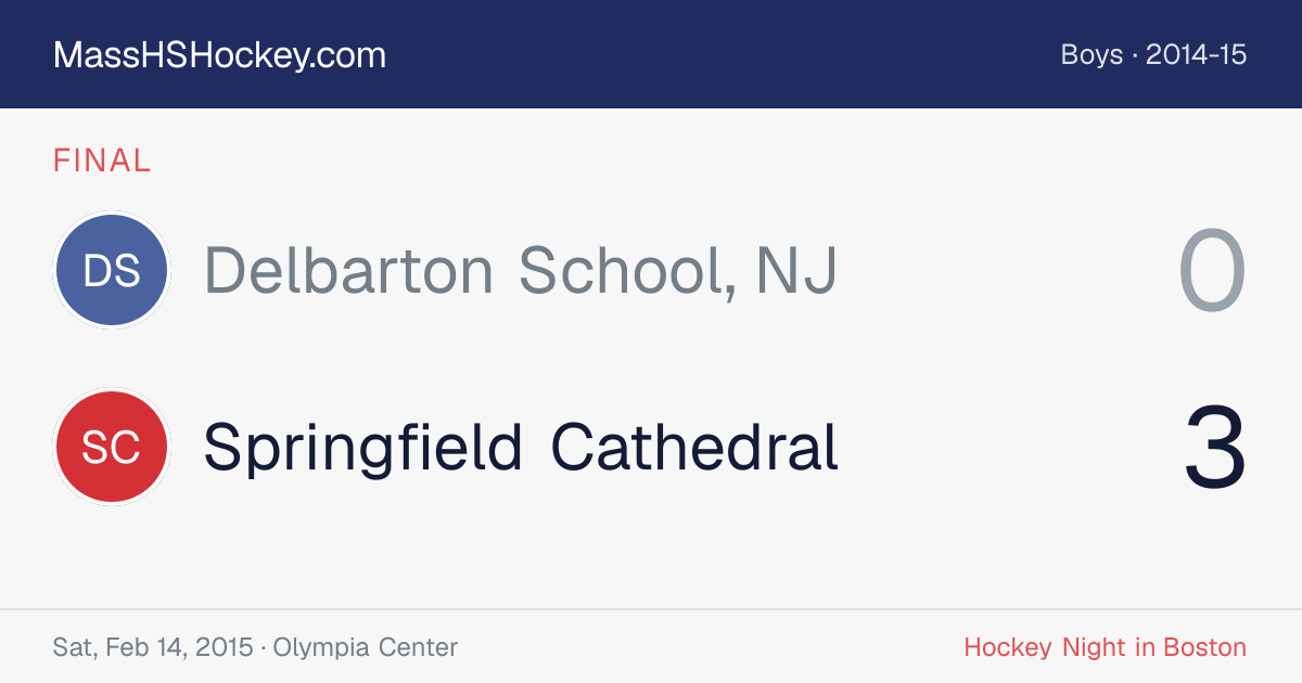 Delbarton School, NJ at Springfield Cathedral score card