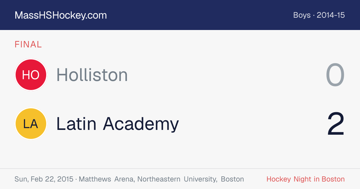 Holliston at Latin Academy score card