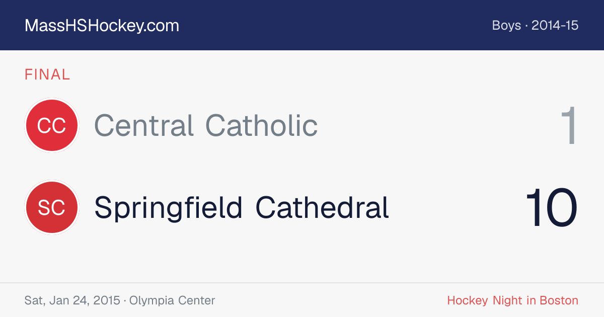 Central Catholic at Springfield Cathedral score card