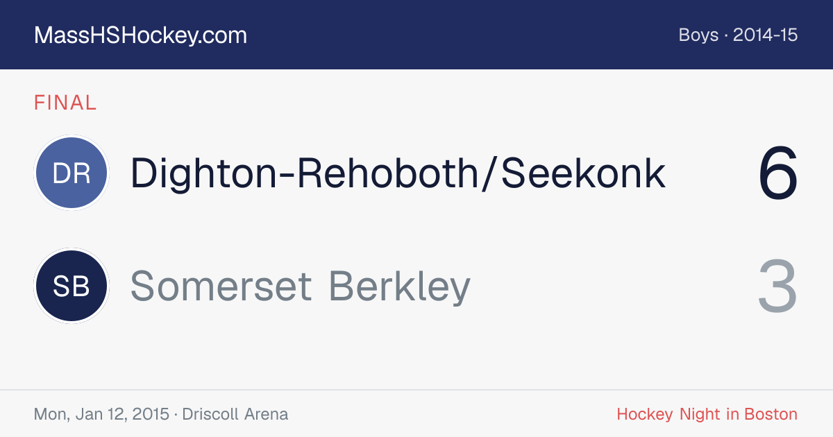 Dighton-Rehoboth/Seekonk at Somerset Berkley score card