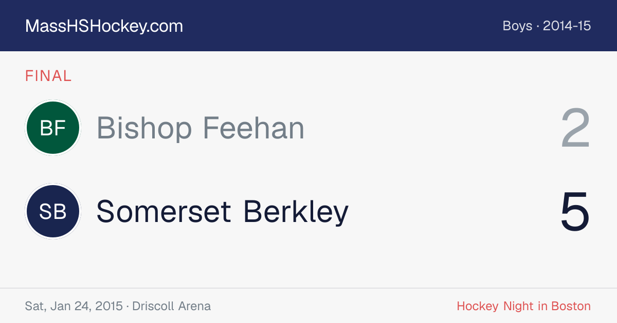 Bishop Feehan at Somerset Berkley score card