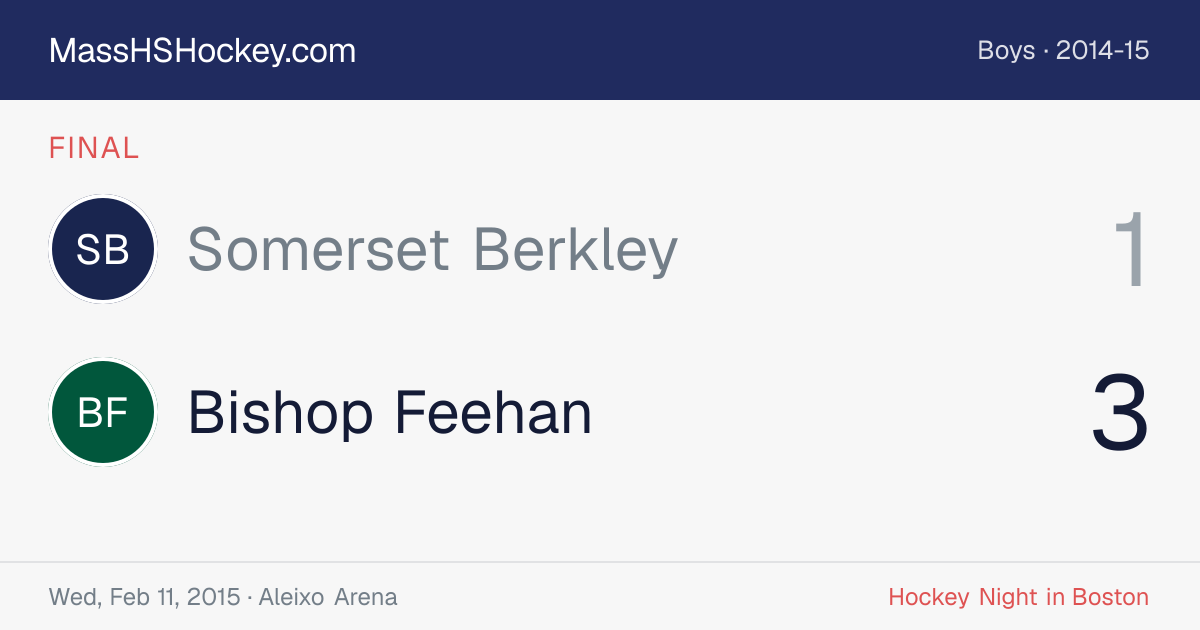 Somerset Berkley at Bishop Feehan score card