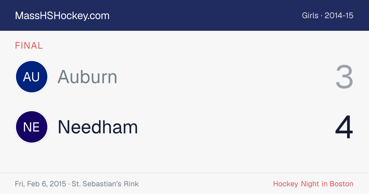 Auburn at Needham score card