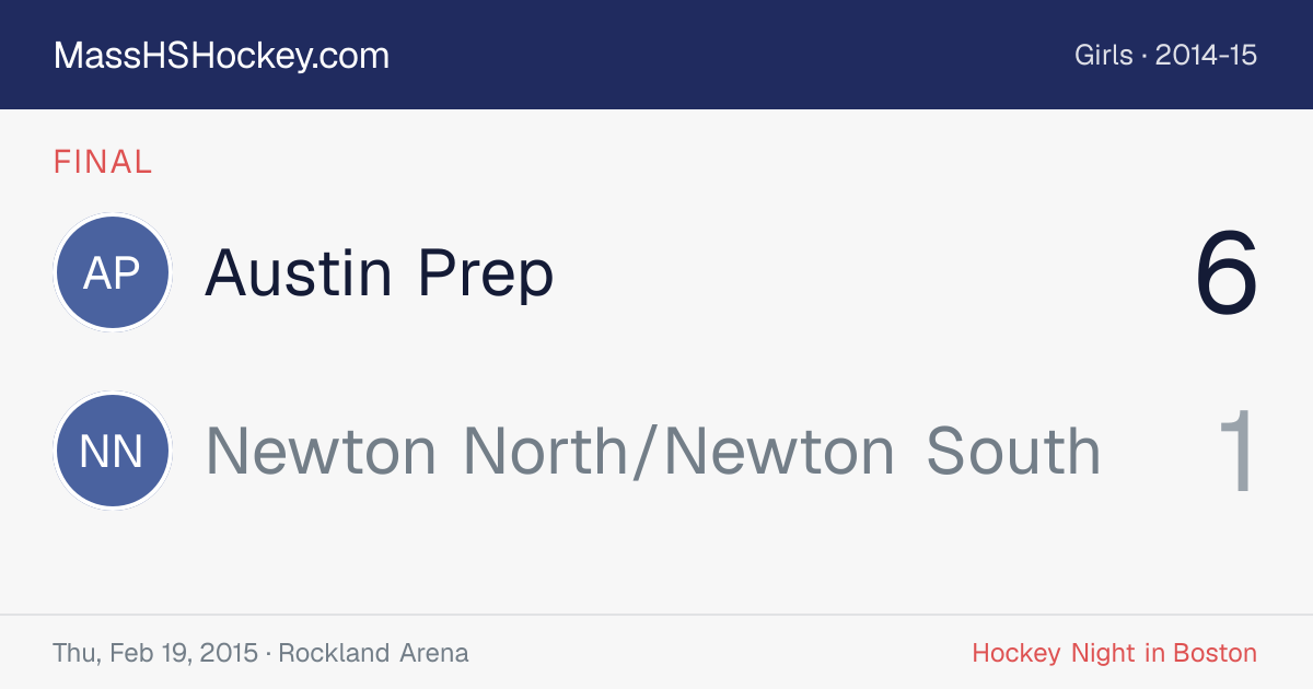 Austin Prep at Newton North/Newton South score card