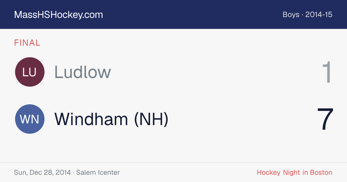 Ludlow at Windham (NH) score card