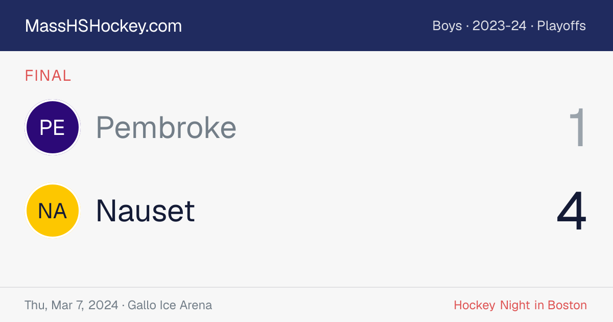 Pembroke at Nauset score card