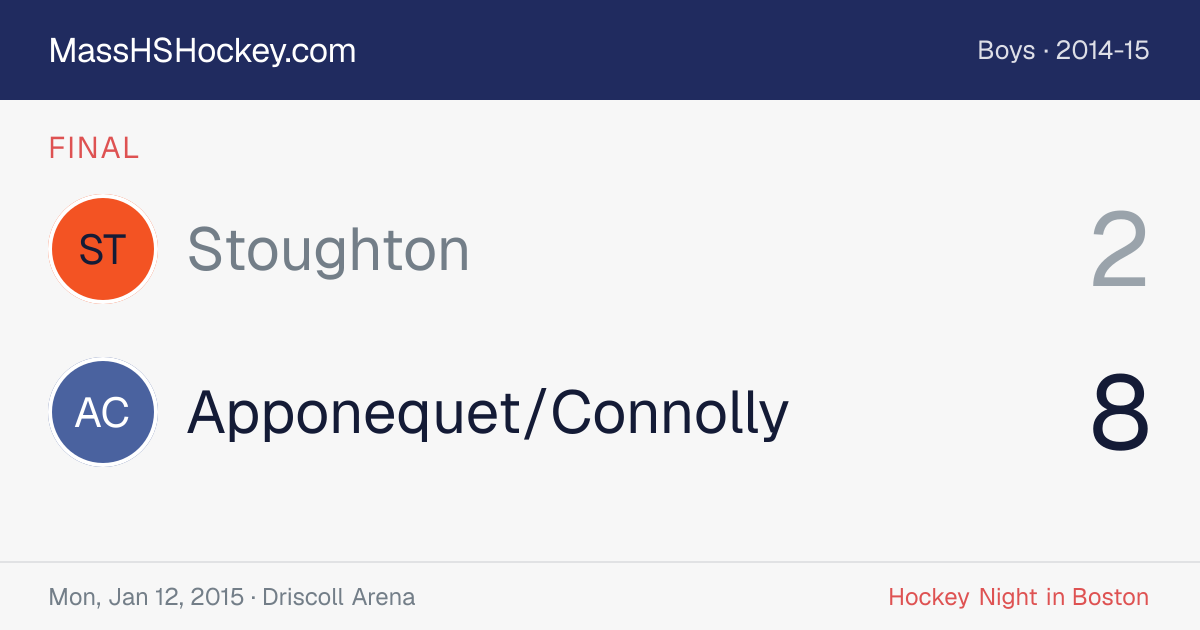 Stoughton at Apponequet/Connolly score card