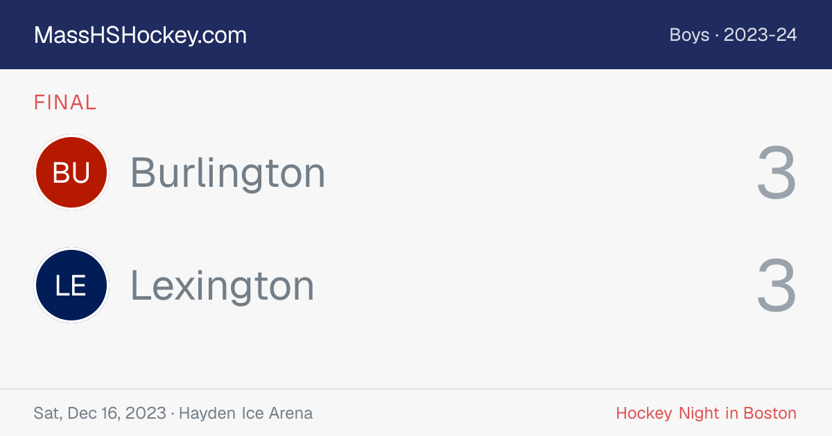 Burlington at Lexington score card