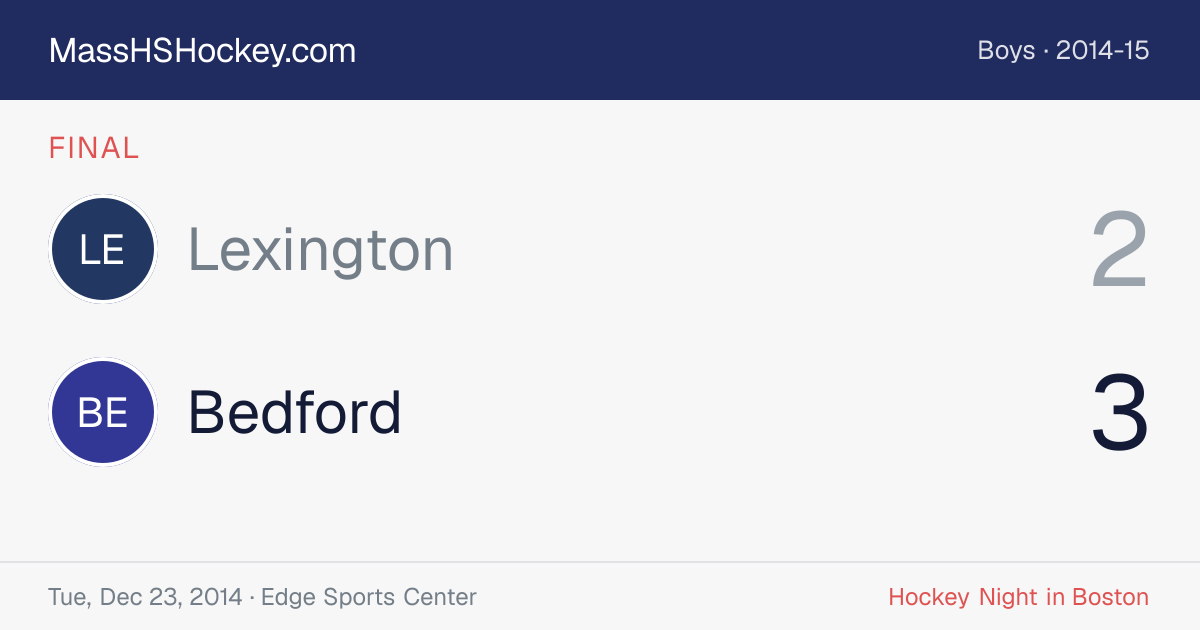 Lexington at Bedford score card