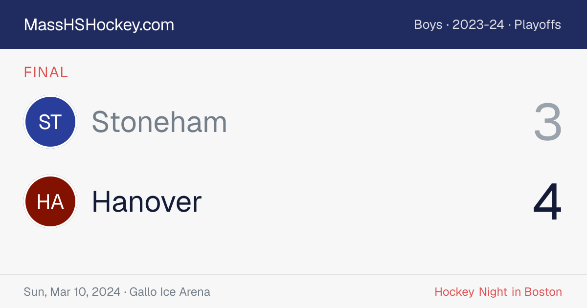 Stoneham at Hanover score card