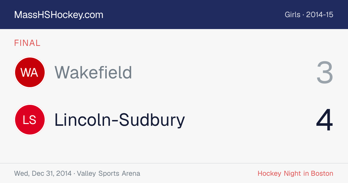 Wakefield at Lincoln-Sudbury score card