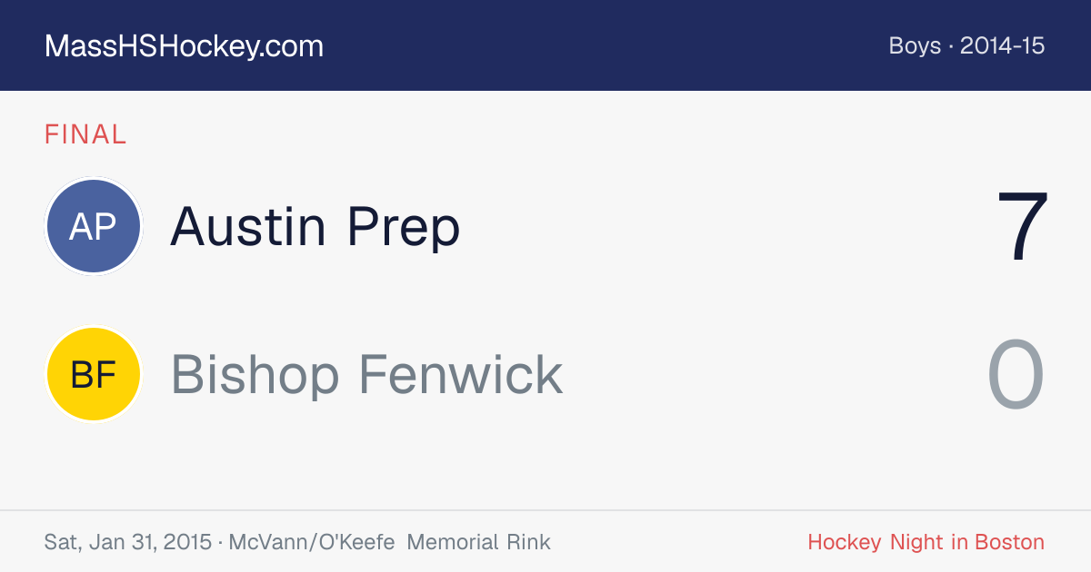 Austin Prep at Bishop Fenwick score card