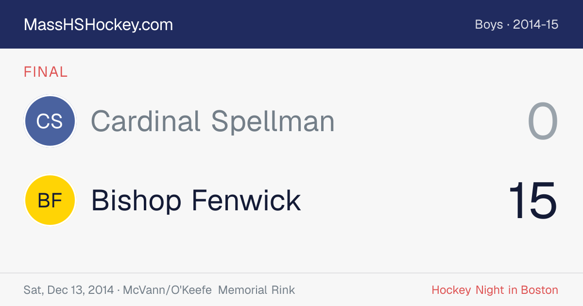 Cardinal Spellman at Bishop Fenwick score card