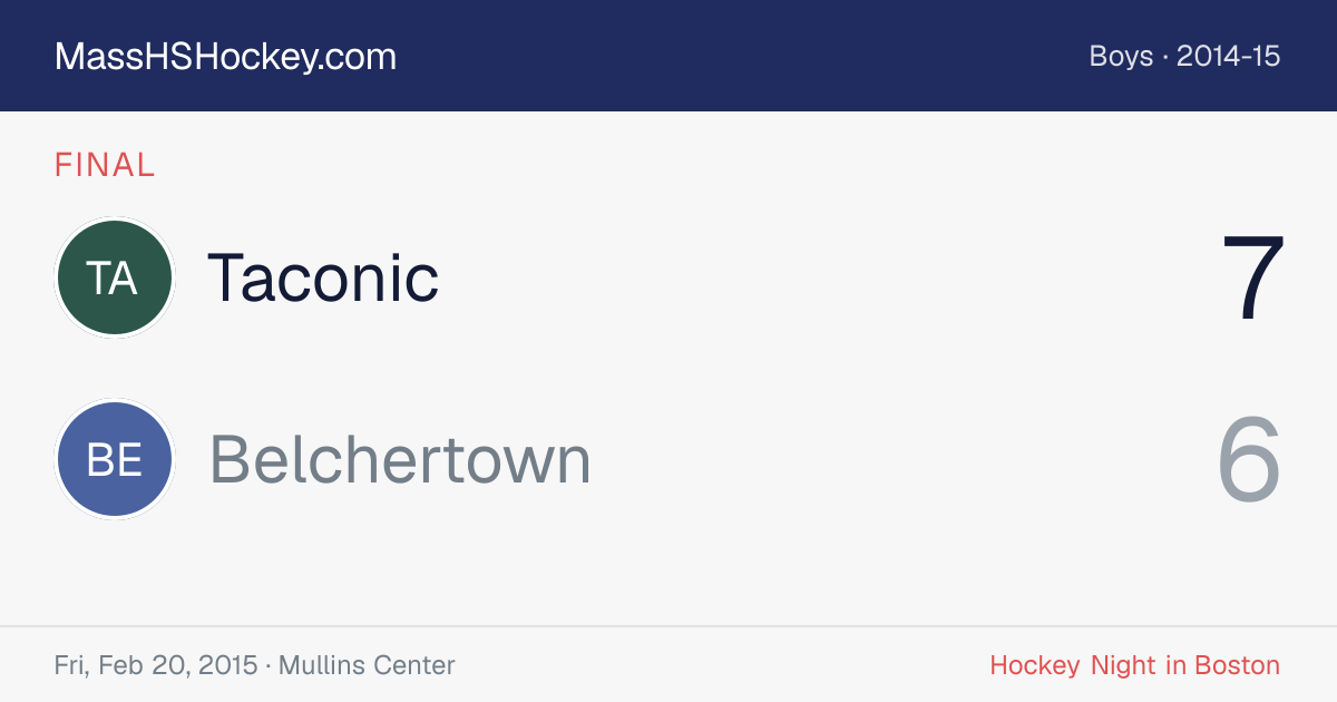 Taconic at Belchertown score card