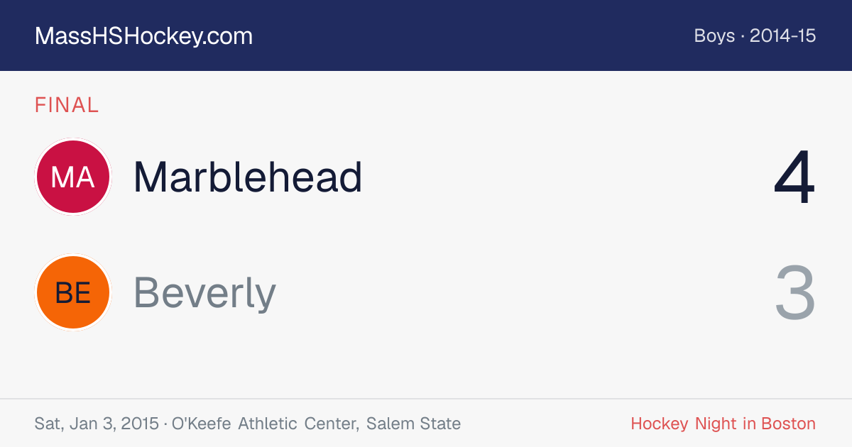Marblehead at Beverly score card