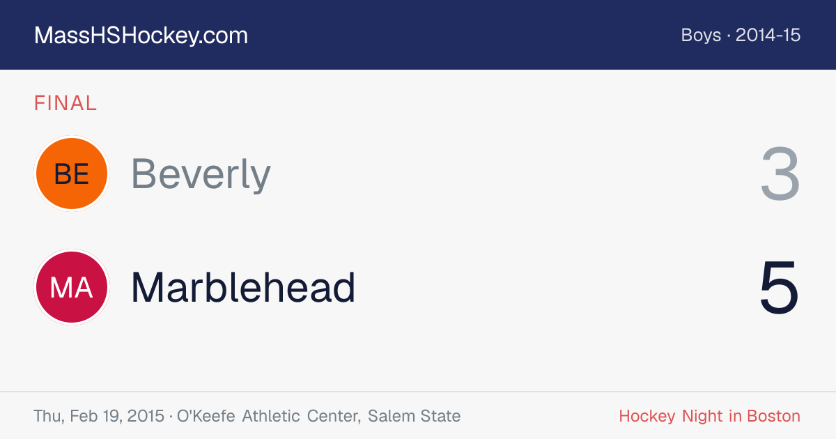 Beverly at Marblehead score card