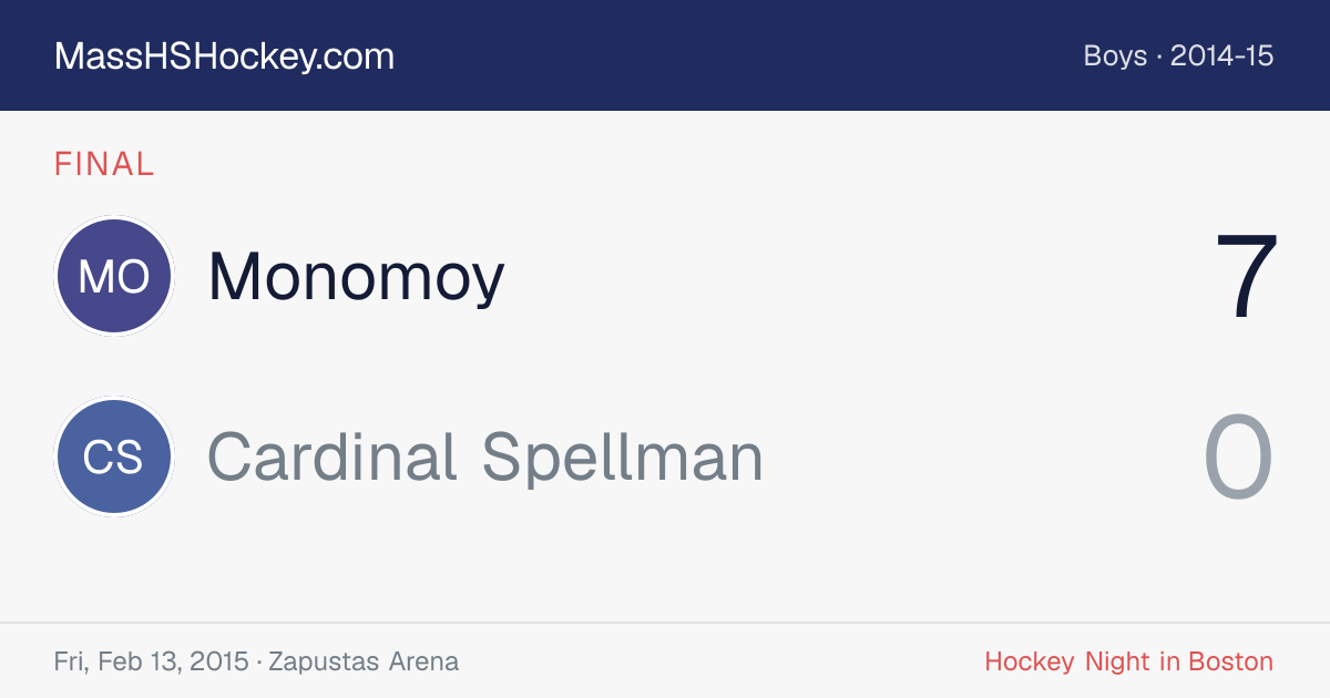 Monomoy at Cardinal Spellman score card