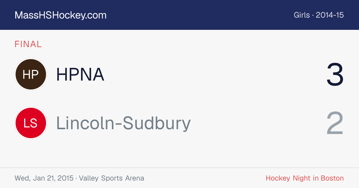 HPNA at Lincoln-Sudbury score card