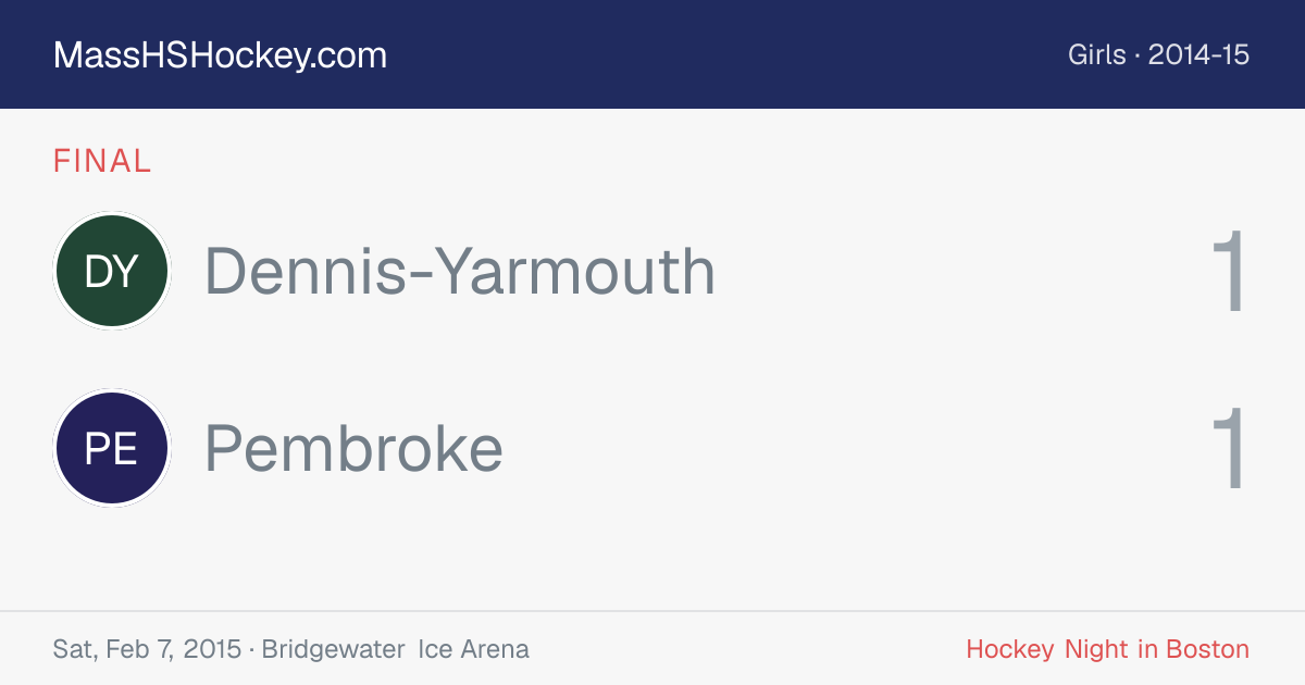 Dennis-Yarmouth at Pembroke score card