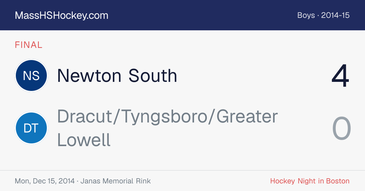 Newton South at Dracut/Tyngsboro/Greater Lowell score card