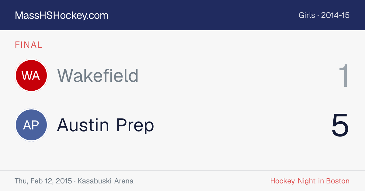 Wakefield at Austin Prep score card