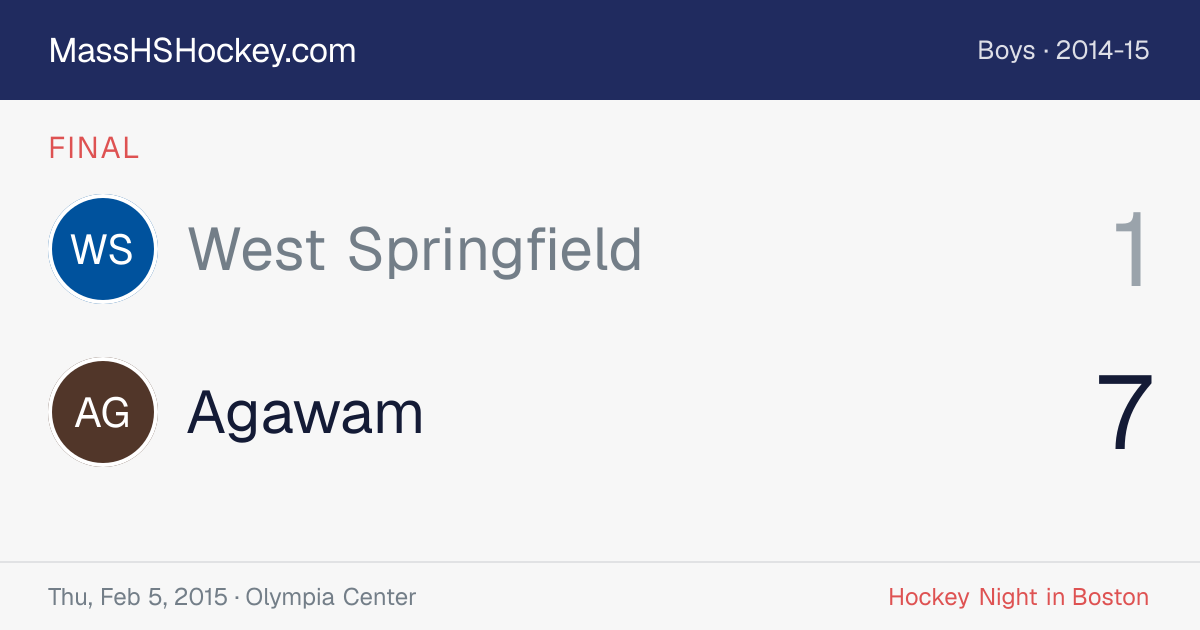 West Springfield at Agawam score card