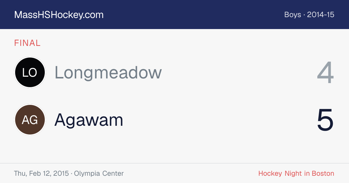 Longmeadow at Agawam score card