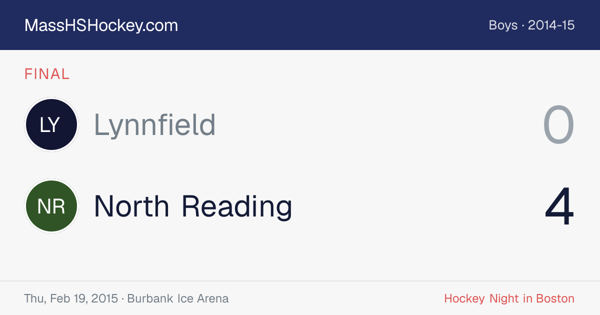 Lynnfield at North Reading score card
