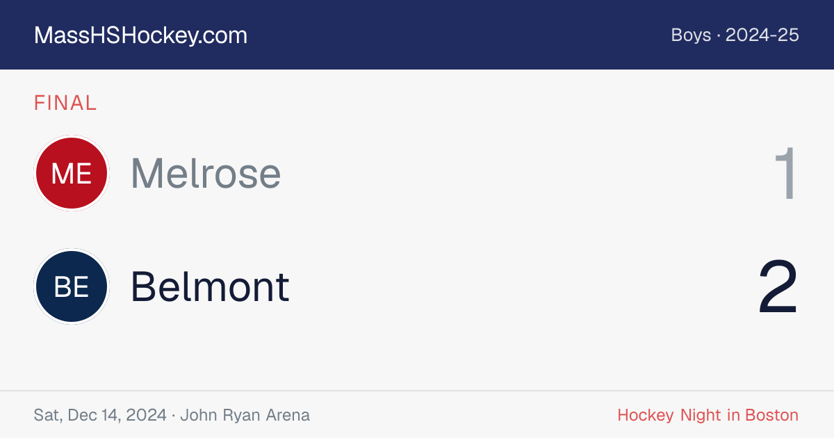 Melrose at Belmont score card