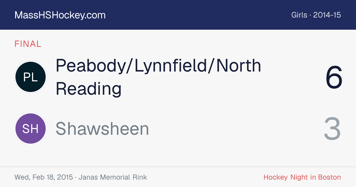 Peabody/Lynnfield/North Reading at Shawsheen score card